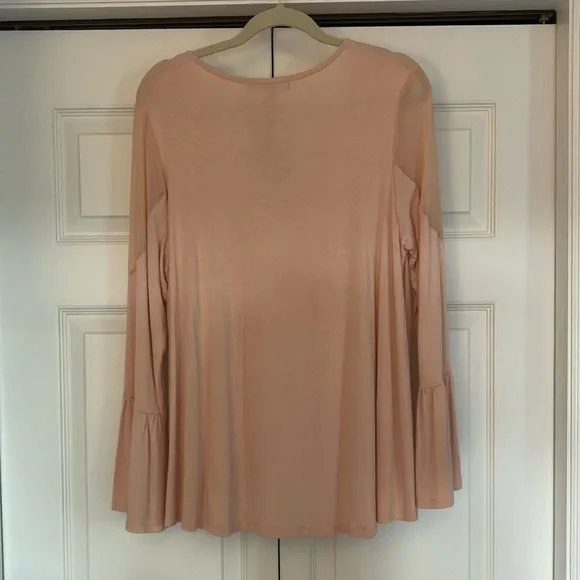 Macy's Pink Bell Sleeve Asymmetrical Blouse size XL NWT - Picture 7 of 9